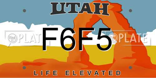 F6F5 Utah License Plate