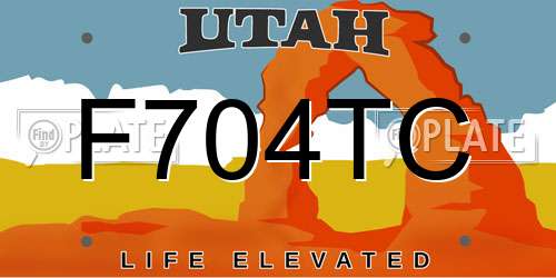 F704TC Utah License Plate