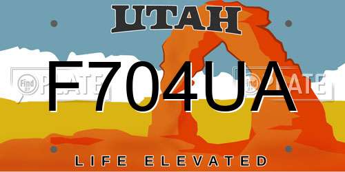 F704UA Utah License Plate