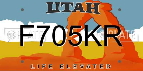 F705KR Utah License Plate