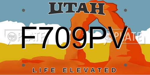 F709PV Utah License Plate