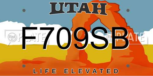 F709SB Utah License Plate