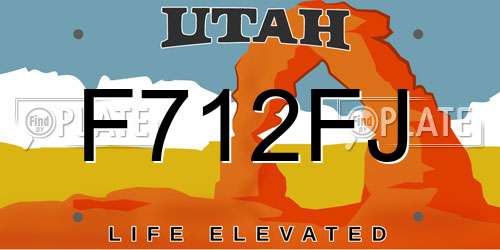 F712FJ Utah License Plate