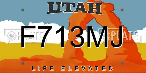 F713MJ Utah License Plate