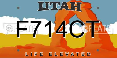 F714CT Utah License Plate