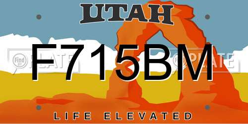 F715BM Utah License Plate