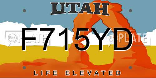 F715YD Utah License Plate