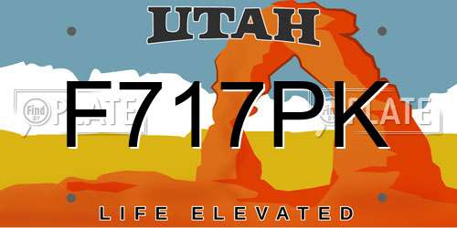 F717PK Utah License Plate