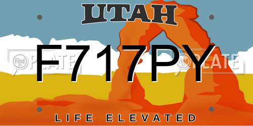 F717PY Utah License Plate