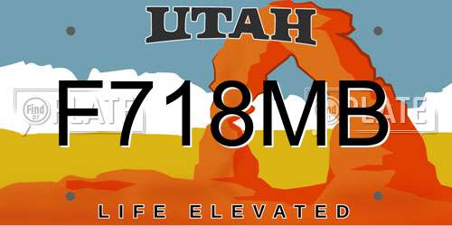 F718MB Utah License Plate