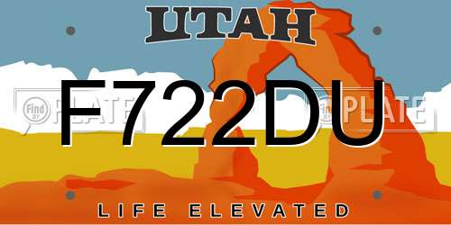 F722DU Utah License Plate