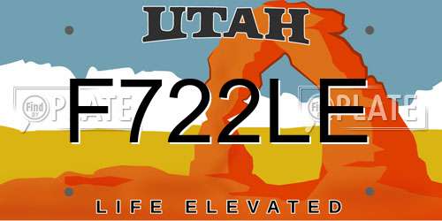 F722LE Utah License Plate