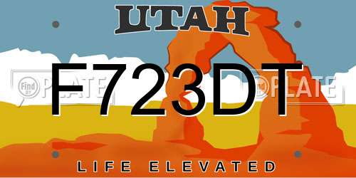 F723DT Utah License Plate