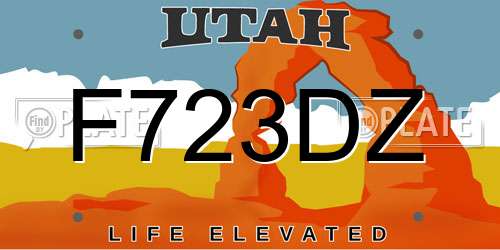 F723DZ Utah License Plate