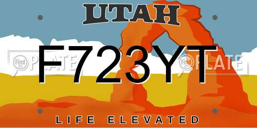 F723YT Utah License Plate