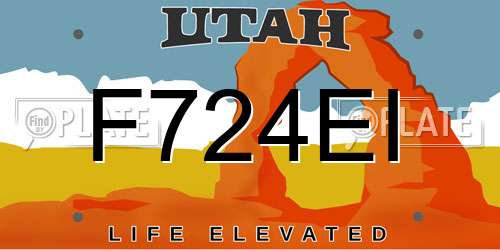 F724EI Utah License Plate