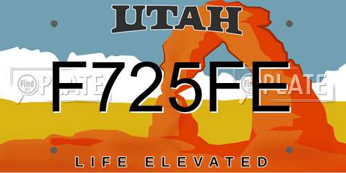 F725FE Utah License Plate