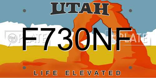 F730NF Utah License Plate
