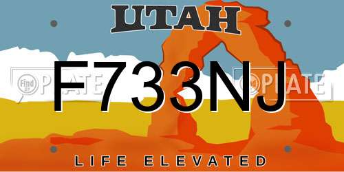 F733NJ Utah License Plate