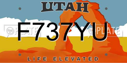 F737YU Utah License Plate