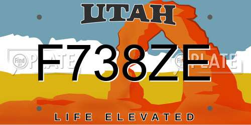 F738ZE Utah License Plate