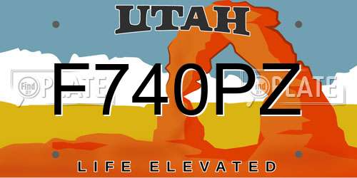 F740PZ Utah License Plate