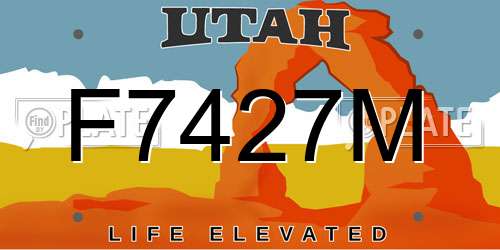 F7427M Utah License Plate
