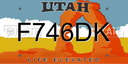 F746DK Utah License Plate