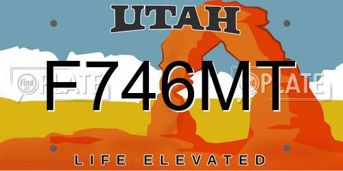 F746MT Utah License Plate