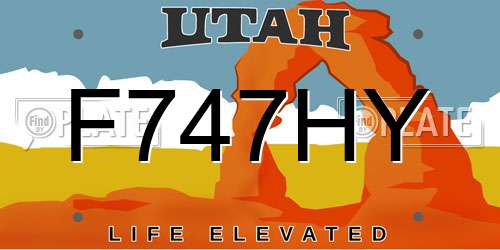 F747HY Utah License Plate