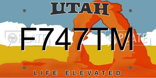F747TM Utah License Plate