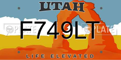 F749LT Utah License Plate