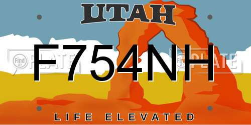 F754NH Utah License Plate