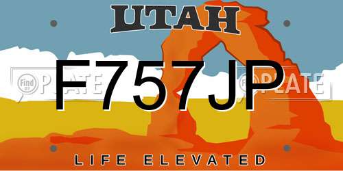 F757JP Utah License Plate