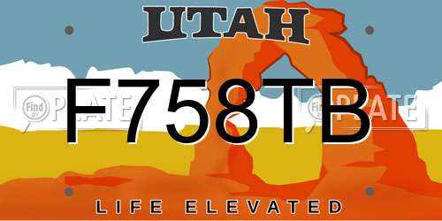 F758TB Utah License Plate
