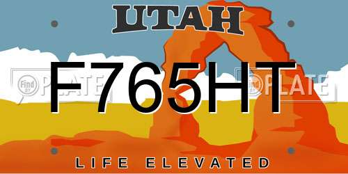 F765HT Utah License Plate