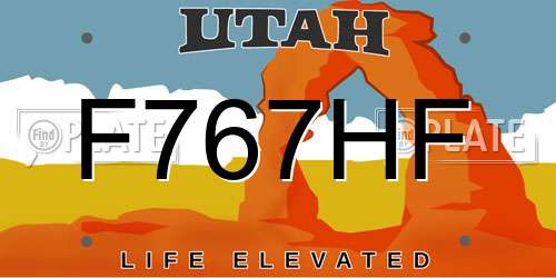 F767HF Utah License Plate