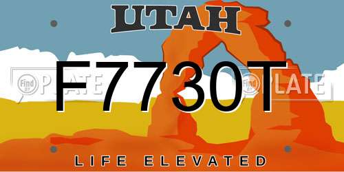 F7730T Utah License Plate