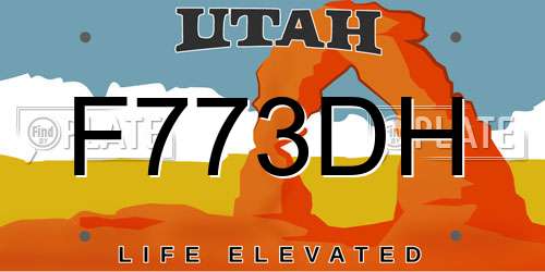 F773DH Utah License Plate