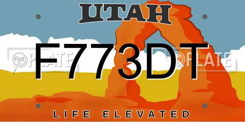 F773DT Utah License Plate