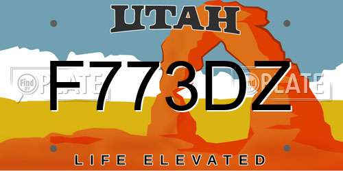 F773DZ Utah License Plate