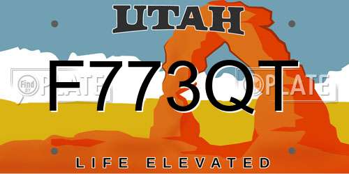 F773QT Utah License Plate
