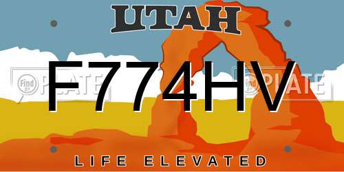 F774HV Utah License Plate