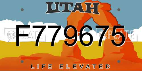 F779675 Utah License Plate