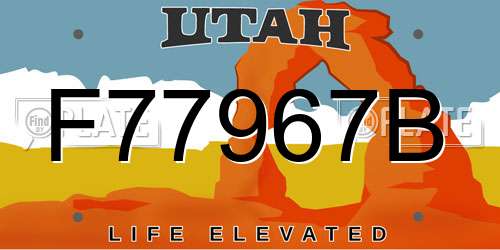 F77967B Utah License Plate