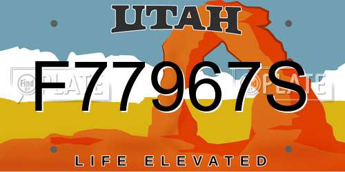 F77967S Utah License Plate