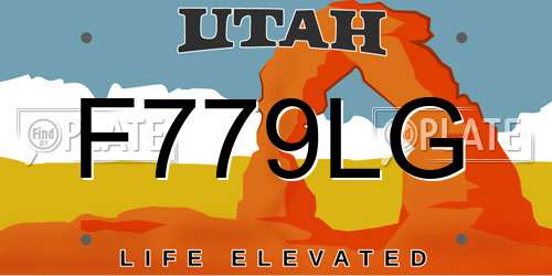 F779LG Utah License Plate
