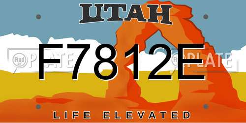 F7812E Utah License Plate