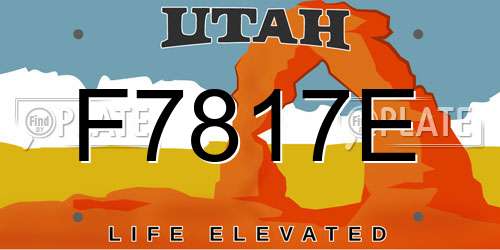 F7817E Utah License Plate