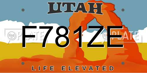 F781ZE Utah License Plate